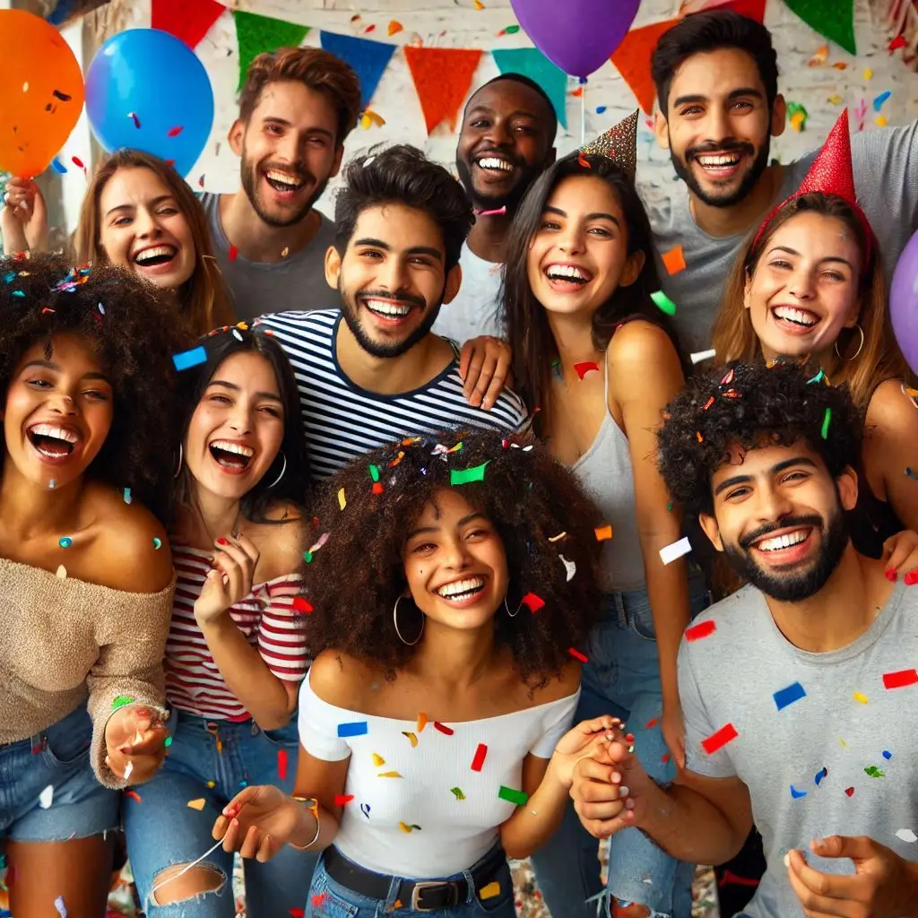 un grupo de dominicanos celebrando que ganaron la lotería