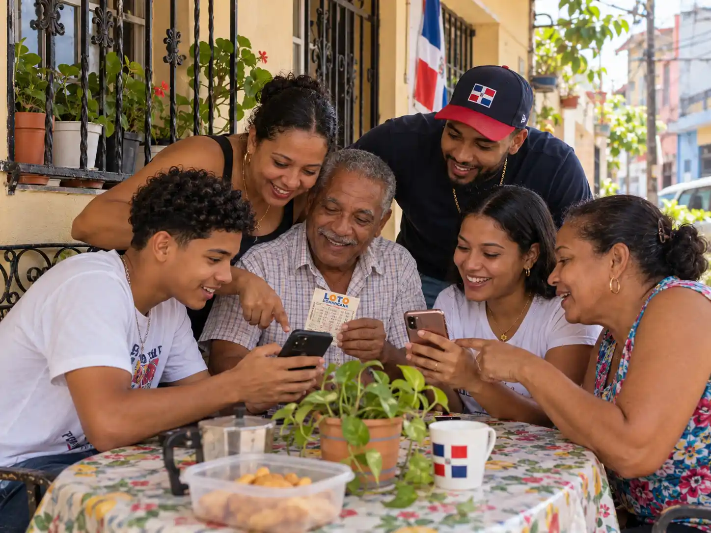 Barrio jugando la loteria