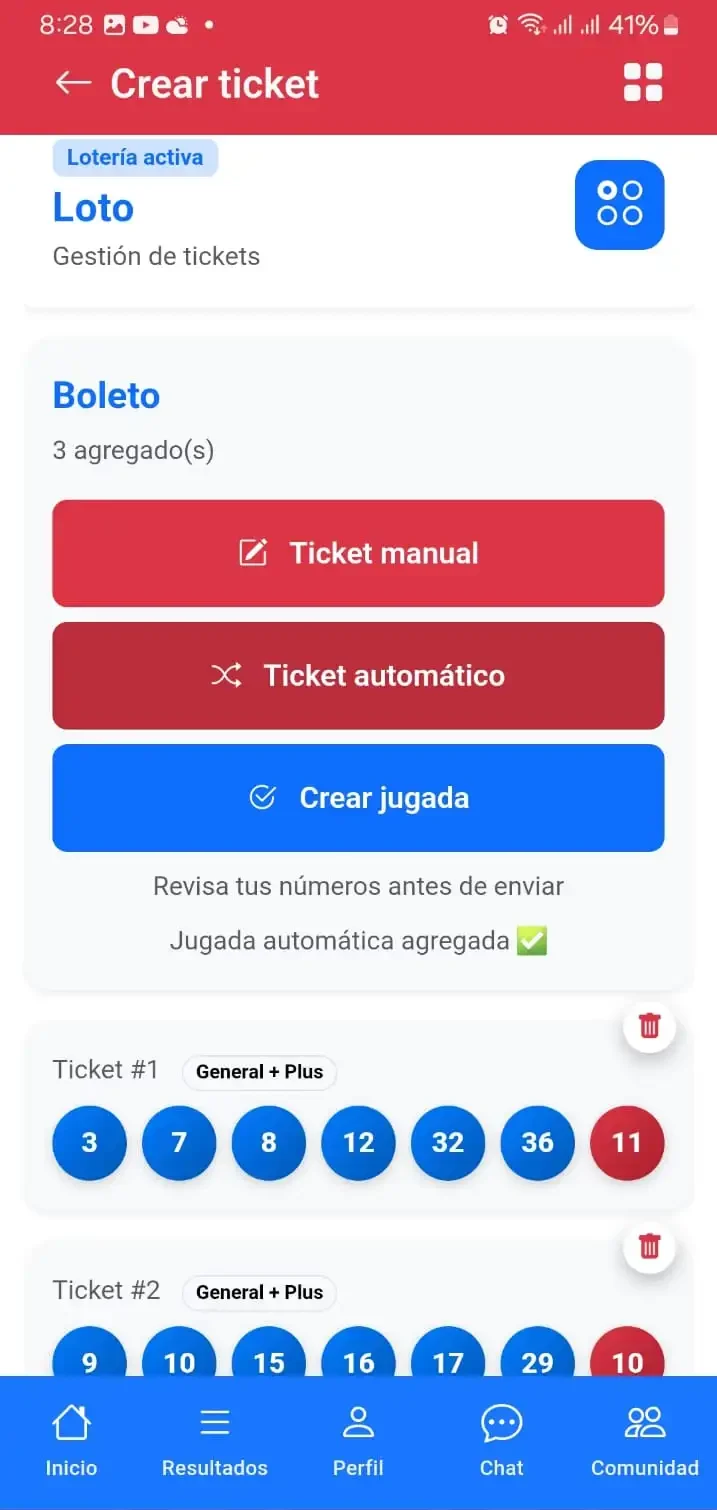 Generar tickets LotoComunidad