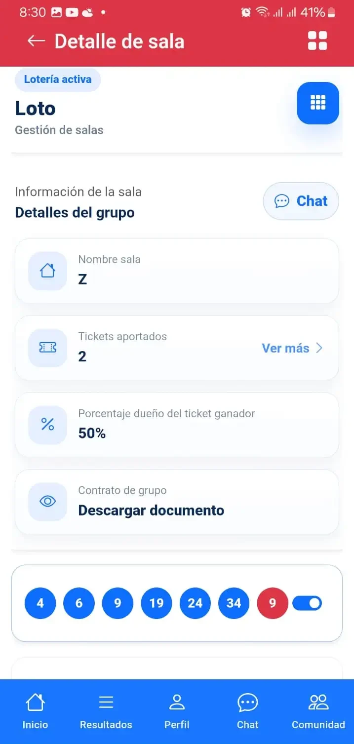 Sala de tickets de LotoComunidad