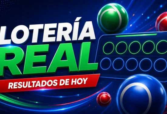 Gráfico destacado de resultados de la Lotería Real de hoy.