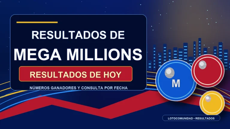 Gráfico destacado de resultados de Mega Millions de hoy.