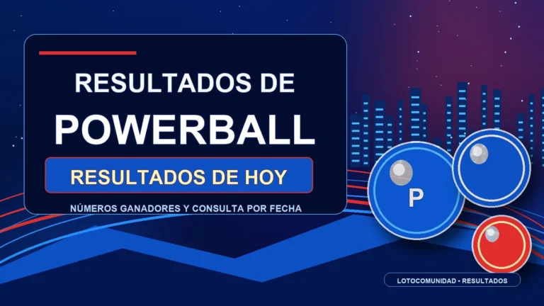 Gráfico destacado de resultados de PowerBall de hoy.